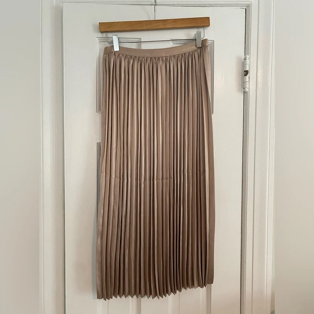 Chelsea Pleated Midi Skirt - Champagne - Picture 6 of 10